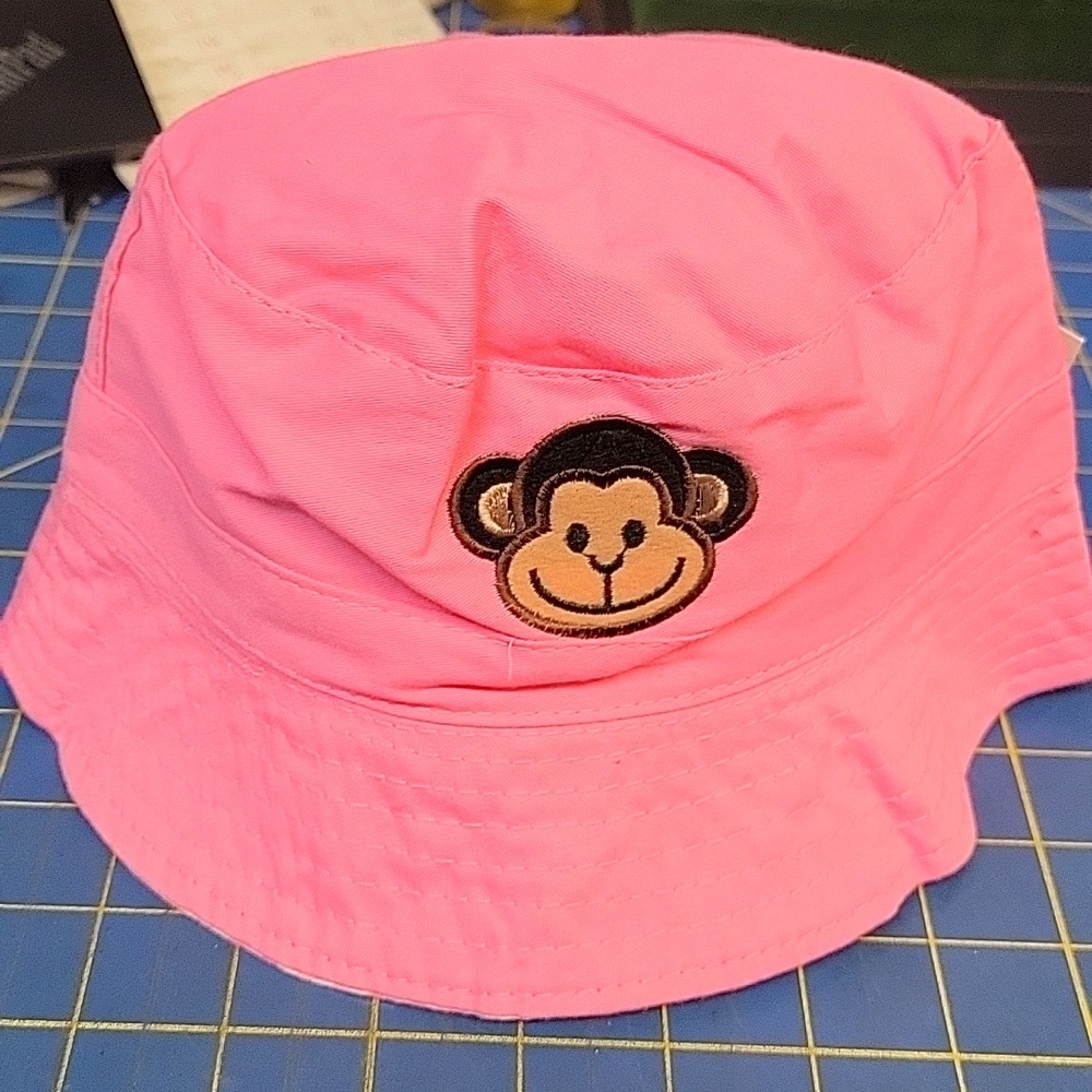Big Dreamz Pink Monkey Kids Bucket 43cm Hat New